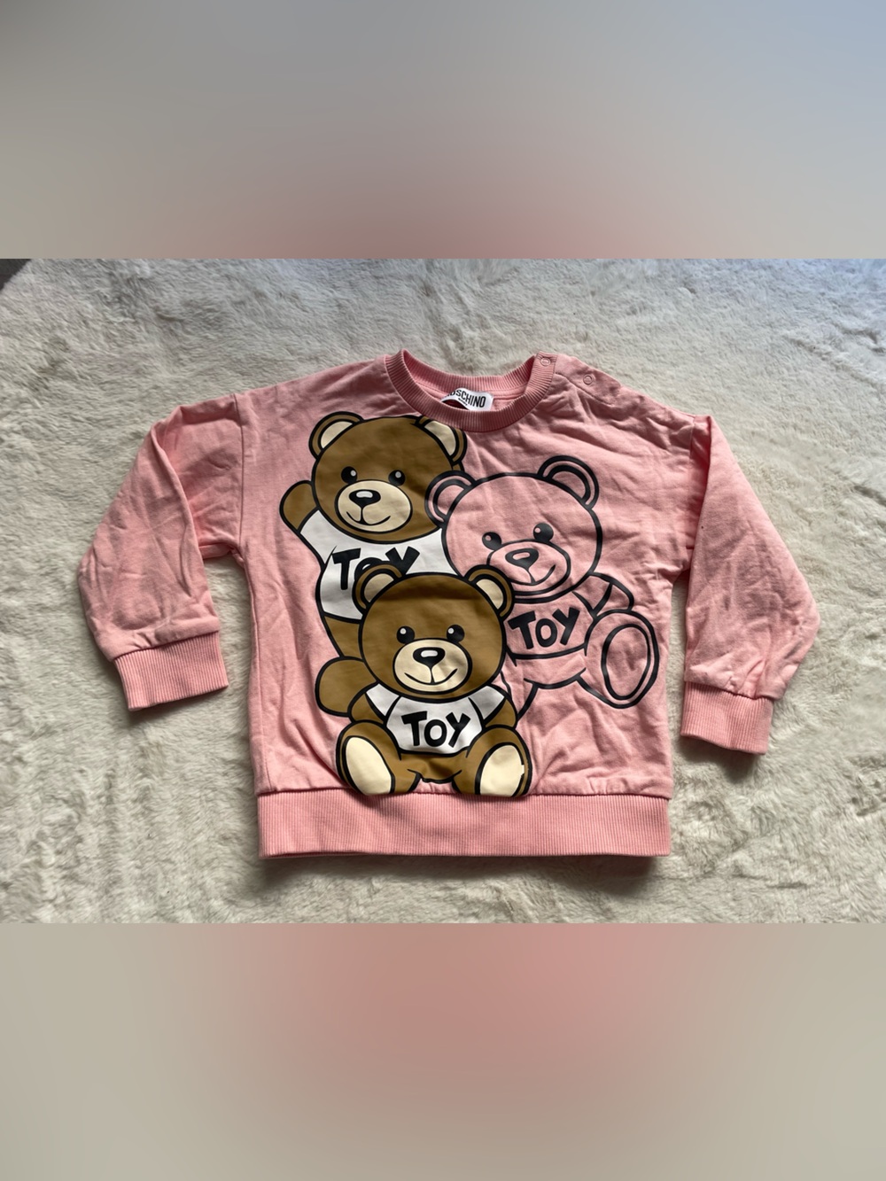 Moschino Pink Kids Bear Sweatshirt
